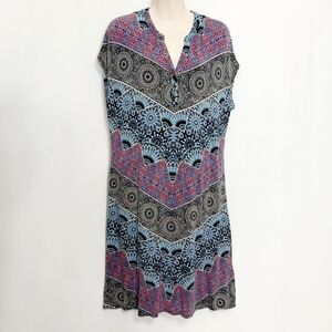 🔵BOGO FREE🔵 Dana Buchman Casual Boho Print Dress Sz L